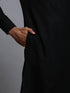 Vastramay Men's Black Cotton Blend Kurta and Pant Set